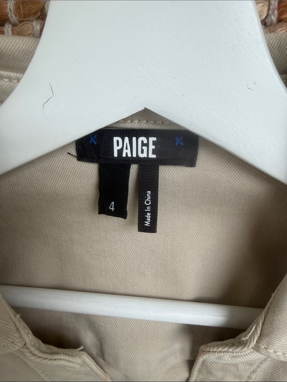 PAIGE Beige denim Sleeveless Button-Front Utility Dress with Tie Waist - Picture 2 of 5